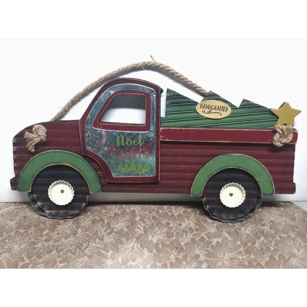 NEW NOEL FARMS RED PICKUP TRUCK Christmas Hanging Decor 13